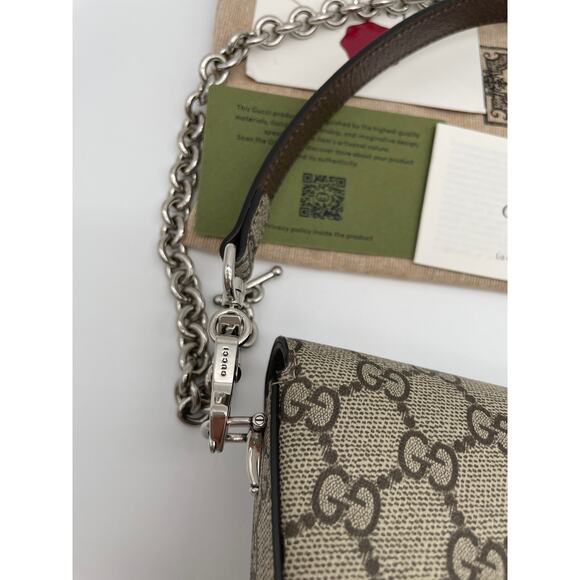 $2800 BRAND NEW GUCCI 1955 HORSEBIT GG SUPREME CANVAS MINI SHOULDER BAG - Picture 13 of 16